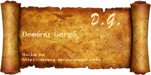 Demény Gergő névjegykártya