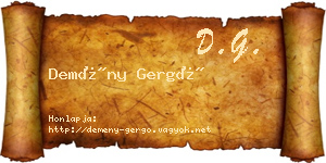 Demény Gergő névjegykártya