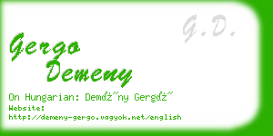 gergo demeny business card